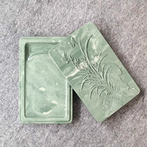 Yan Yantai Songhua Yan Natural Old Pit Jade Jelly Practical Box Brick Cover Yan Sleeve Pine Flower Stone Court Imperial Stone