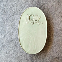 Authentic natural Kucangpo old pit fine pine flower stone study room four treasures treasure pine flower imperial stone 9 inch large brick platform