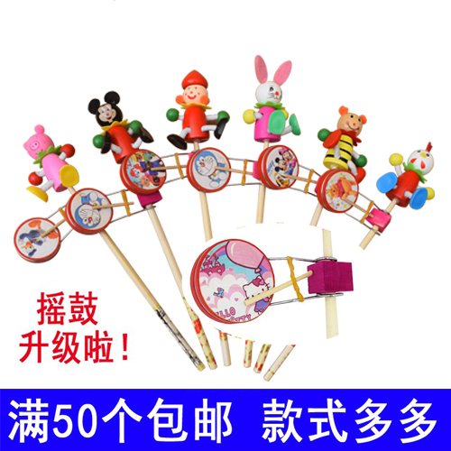 The Temple of the Puppet shook the color cartoon to sell children's toys puppets shaking drums