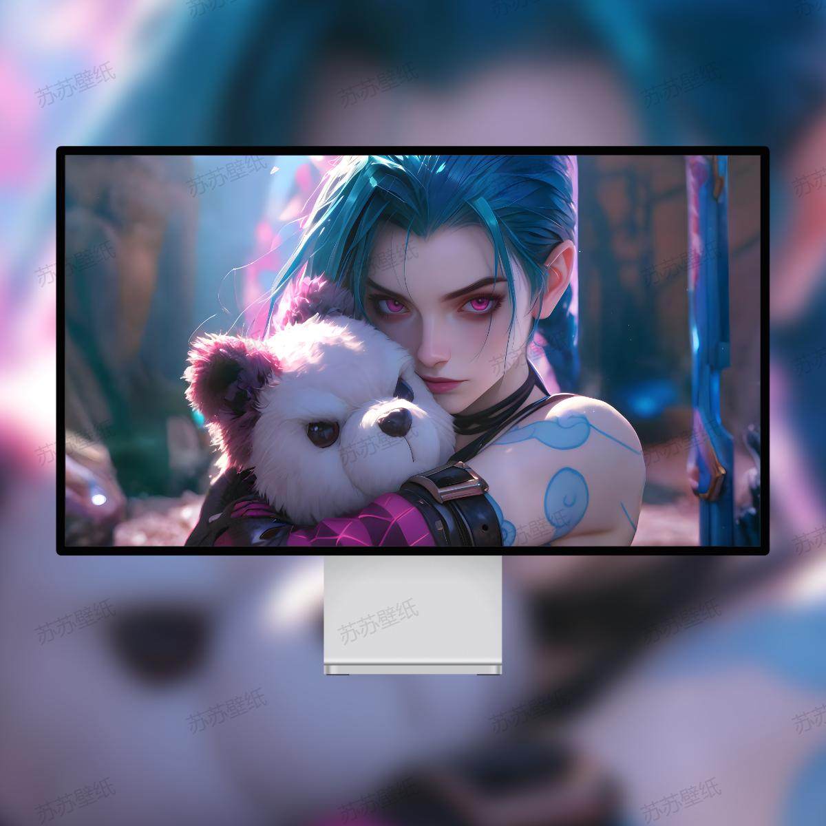 6张LOL英雄联盟8K金克丝壁纸超清适配！这波颜值杀太狠了_英雄联盟_淘宝游戏网, image size:1200x1200