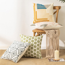 High-end Full Embroidered Pillow Towel Embroidered Back Cushion Cover with Core North Eurowind Posey Milan Sofa Sofa Decoration Hug