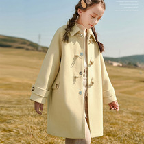 Girls wool jacket buffalo horn buckle What to do with the new CUHK Thickening Autumn Winter Plus Cotton Ocean Gas Tide