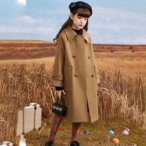 Girls Mao jacket 2021 new autumn and winter in the long section of the big clothes Korean version CUHK Tong Winter blouses foreign air