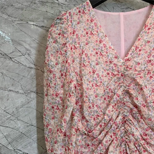 Розовое платье, дизайнерская сверхдлинная длинная юбка, изысканный стиль, французский стиль, тренд сезона