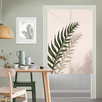 Brief Nordic Wind Cloth Art Door Curtain Kitchen Anti-Smoke partition hanging curtain bedroom toilet aisle Half-curtain free of punch