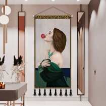 Post-modern porch tapestry decorative painting Nordic beauty figure corridor mural art vertical wall painting background wall painting