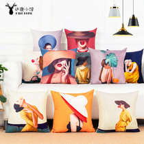 European and American characters Ambience Square Pillow Sofa with pillow Living room leaning against the pillow headboard Back to the Nordic cushions Back to the bag
