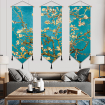 New Chinese Zen painting living room entrance study fabric tapestry ethnic decorative painting background wall hanging cloth wall cloth