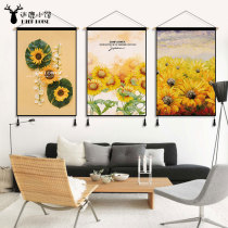 Sunflower pastoral style electric meter box hanging cloth bedroom bedside background cloth light luxury tapestry tapestries non-punching