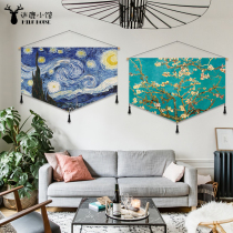 Van Gogh Oil Painting Tapestry Nordic Decorative Fabric Hanging Painting Restaurant Electric Meter Box to Cover Bedside Hanging Cloth Background Wall Painting