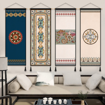 Ethnic style hanging painting bedroom tapestry bedside aisle cloth cloth wall decoration background cloth Chinese style