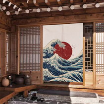 Japanese Ukiyo-e fabric curtain winter warm windproof thickening household curtain kitchen toilet partition curtain
