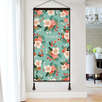 Fresh flowers into the home entrance decorative painting vertical aisle corridor background wall painting murals door hanging painting cloth art