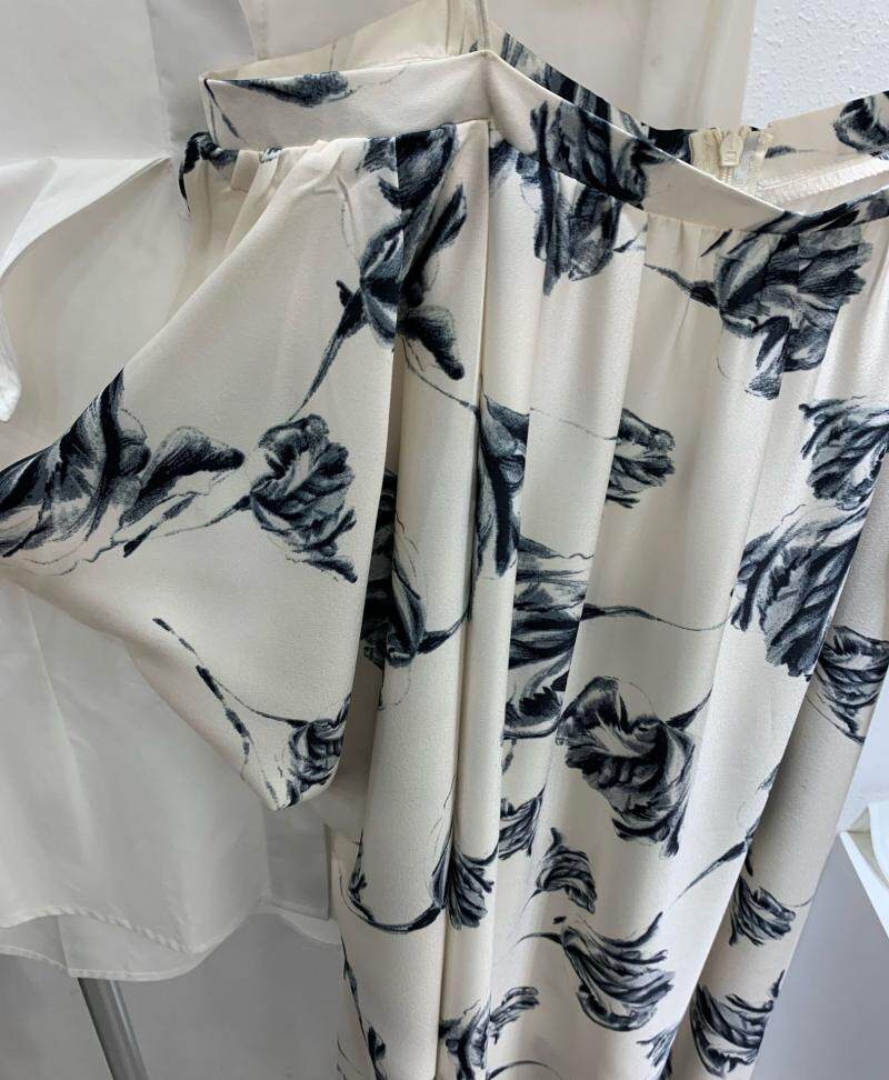 chic French retro high-end halter dress, summer ink-wash print, beach vacation, seaside photo long dress for women pic 6