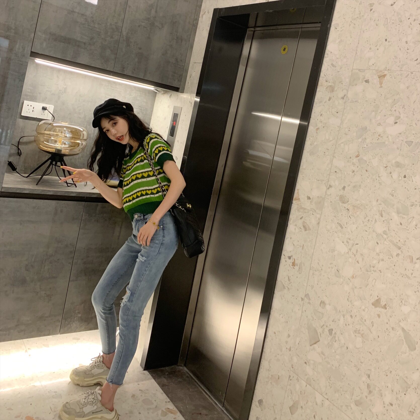 chic trendy slimming ripped jeans for women 2021 Spring and Autumn, Hyuna style 9-inch pants from Dongdaemun, South Korea pic 43