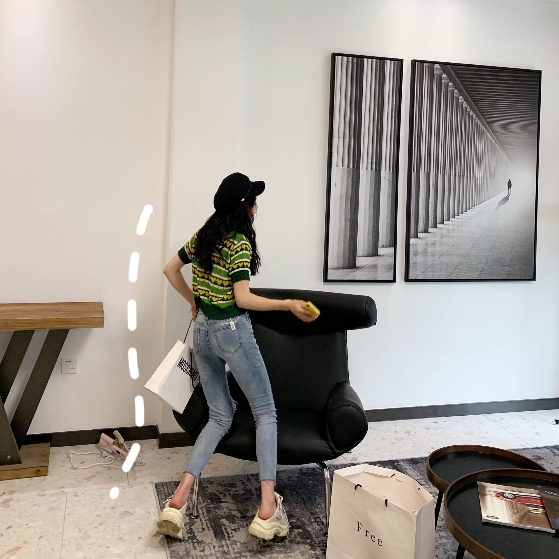 chic trendy slimming ripped jeans for women 2021 Spring and Autumn, Hyuna style 9-inch pants from Dongdaemun, South Korea pic 29