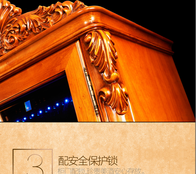 tủ rượu hafele 12 chai Zunbao BJW-208 tủ rượu gỗ rắn tủ lạnh máy nén rượu làm mát rượu vang tủ lạnh tủ rượu hiện đại cửa kính tối giản - Tủ rượu vang tủ rượu bằng nhôm kính đẹp