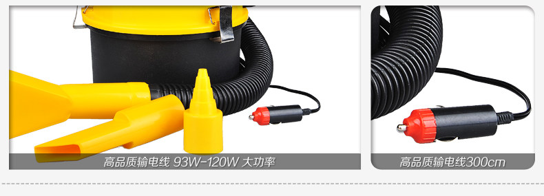 Multifunctional high-power car vacuum cleaner with round barrel, 12V, dual-use for dry and wet, portable mini vacuum cleaner for cars