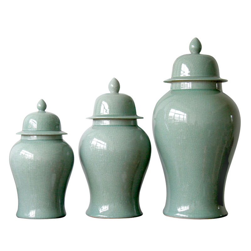 The Receive furnishing articles of jingdezhen ceramic manual single sitting room porch glaze agate general huang jar flower vase vase