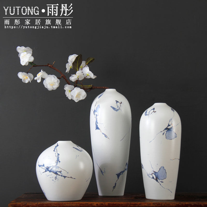 Jingdezhen ceramic vase furnishing articles water raise household wheatear lily flowers, dried flowers, flower arrangement sitting room decorated wide expressions using