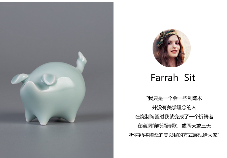 Jingdezhen ceramics craft exquisite originality pig sweet household furnishing articles furnishing articles furnishing articles "sitting room household pig