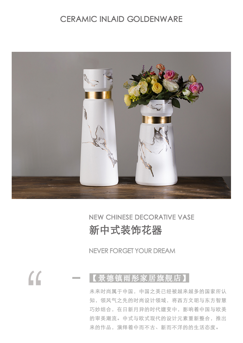 Jingdezhen ceramics vase furnishing articles TV ark, dried flower flower arranging the modern Chinese style household, sitting room adornment porcelain