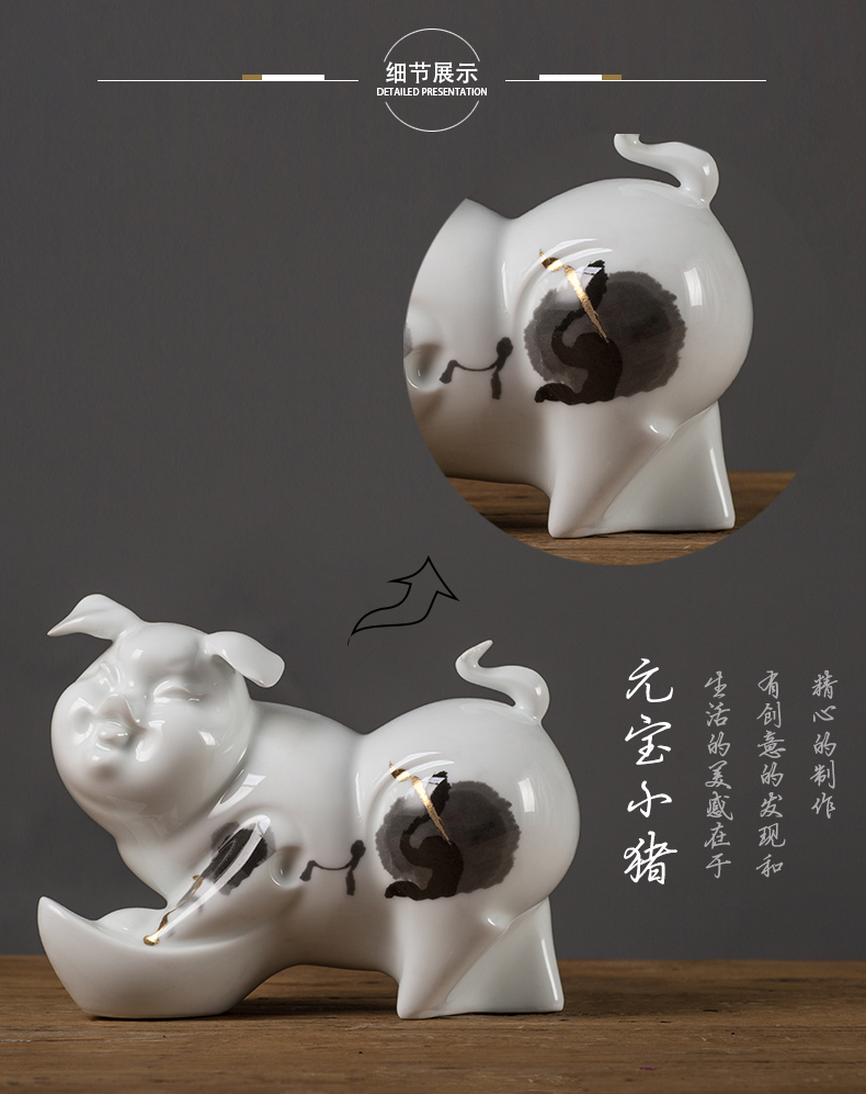 Jingdezhen ceramic pig furnishing articles more than creative home rich small lovely sitting room bedroom desktop decoration