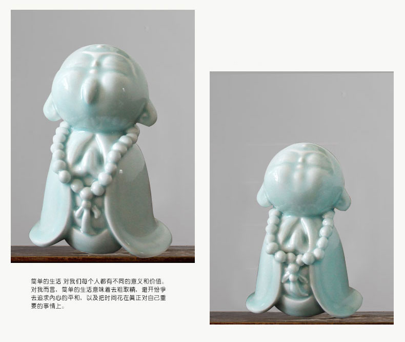 Oolong temple monks creative gift qinggong crafts furnishings jingdezhen ceramics by hand furnishing articles we knew