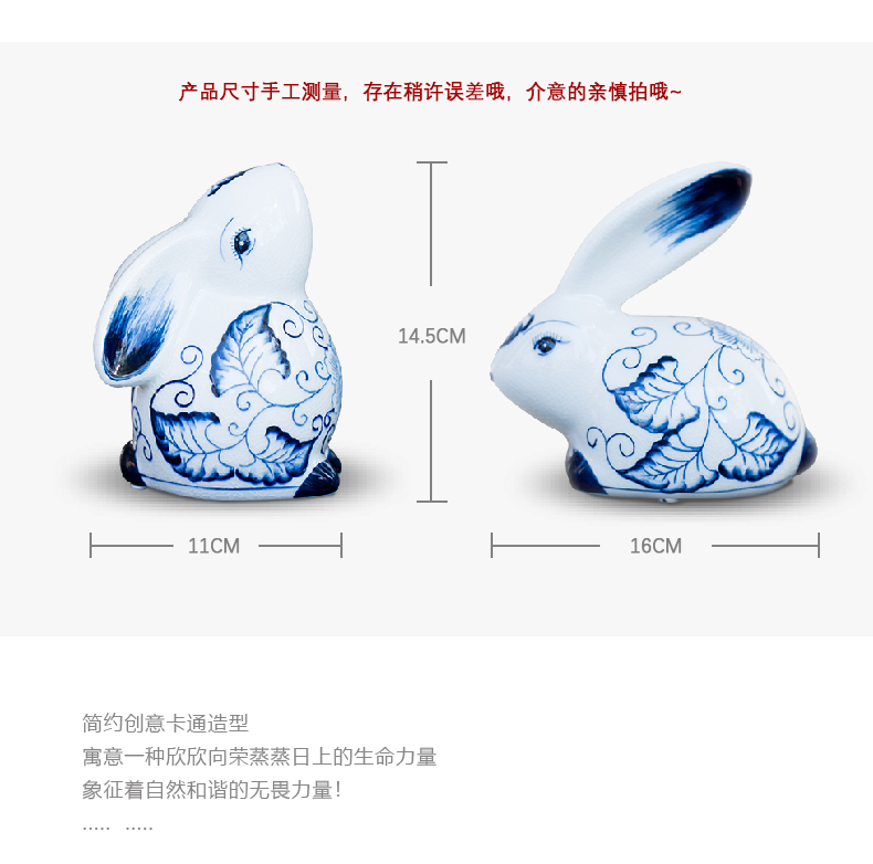 Ceramic arts and crafts and contracted fashion modern creative soft adornment furnishing articles Ceramic rabbit rabbit wedding gift decoration