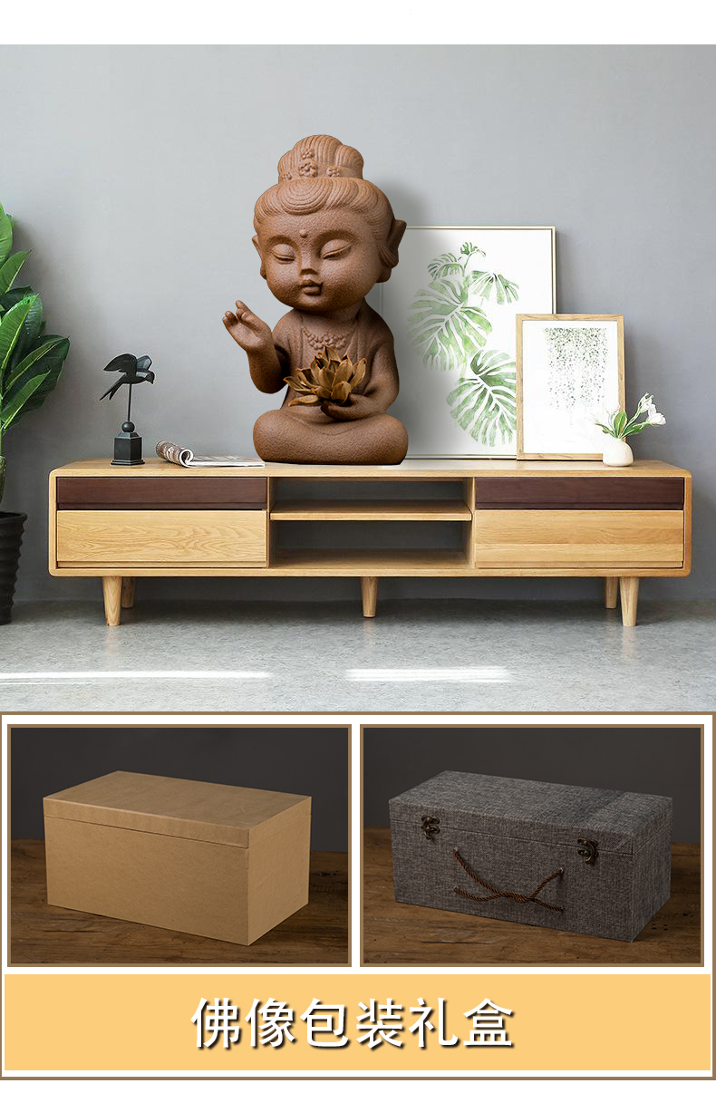 Celadon ceramic zen guanyin Buddha zen furnishing articles with lotus boutique, lovely Buddha zen study home furnishing articles