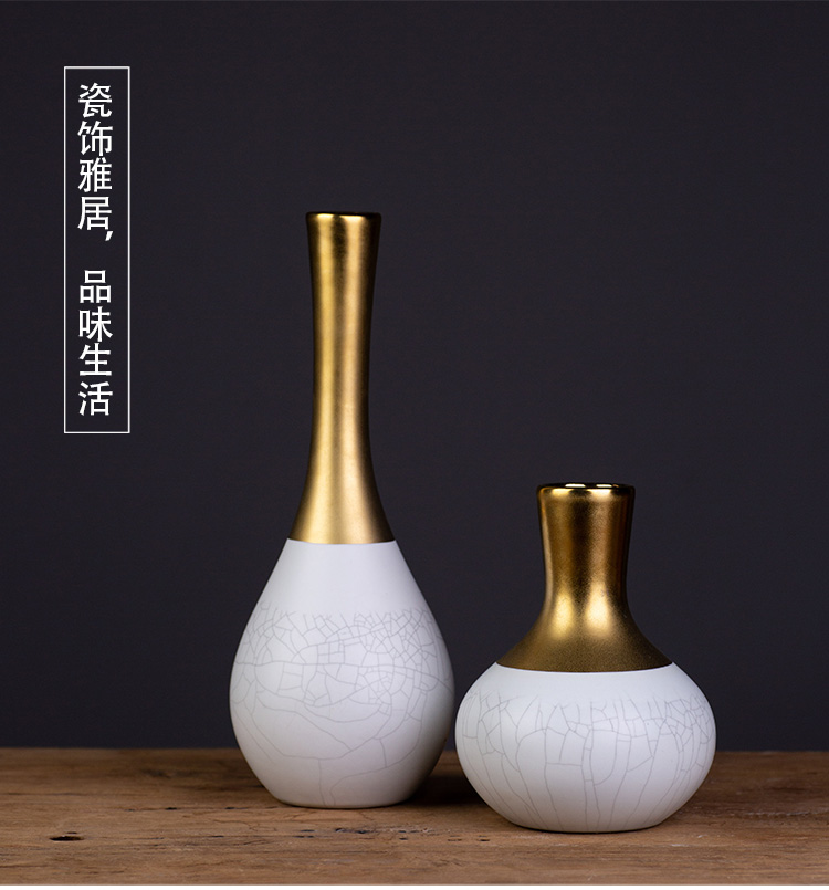 Jingdezhen ceramic furnishing articles of new Chinese style western - style decorations crackle bottle wine sitting room porch TV ark, vase