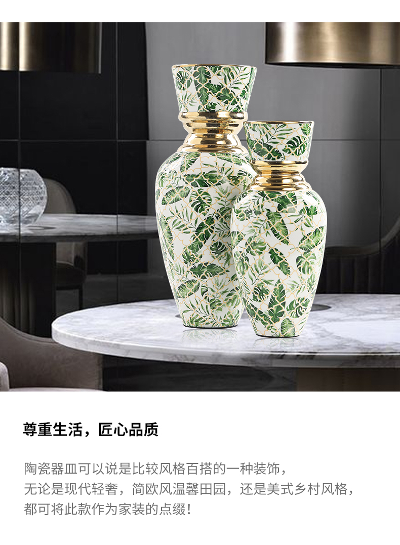 New Chinese style in modern light key-2 luxury zen TV ark, wrought iron ceramic art furnishing articles, the sitting room porch ark adornment