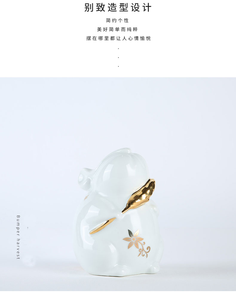 Chinese zodiac mice ceramic furnishing articles furnishing articles xiangyun mice mascot plutus household geomantic