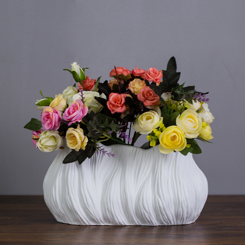 White ceramic vase furnishing articles sitting room of I and contracted dry flower flower arranging flower implement creative tea table table decorations
