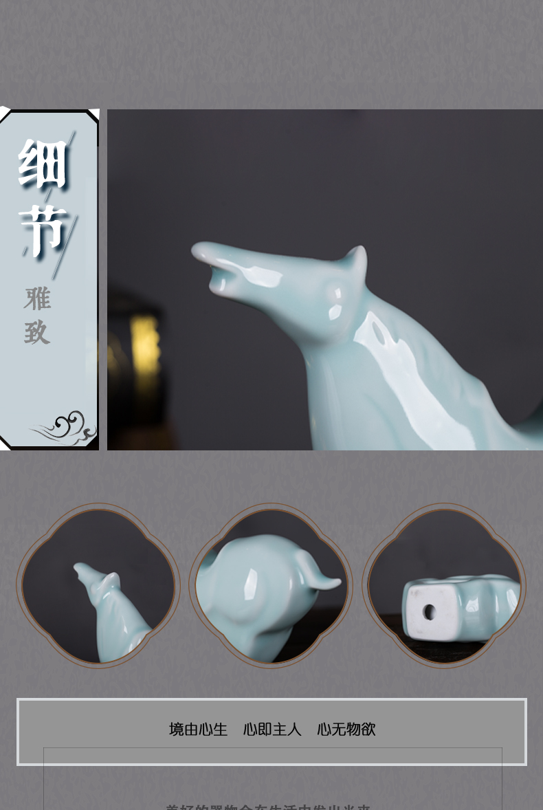 Shadow grey horse furnishing articles rain tong ceramic jingdezhen ceramic ceramic horse sitting room furnishing articles furnishing articles furnishing articles