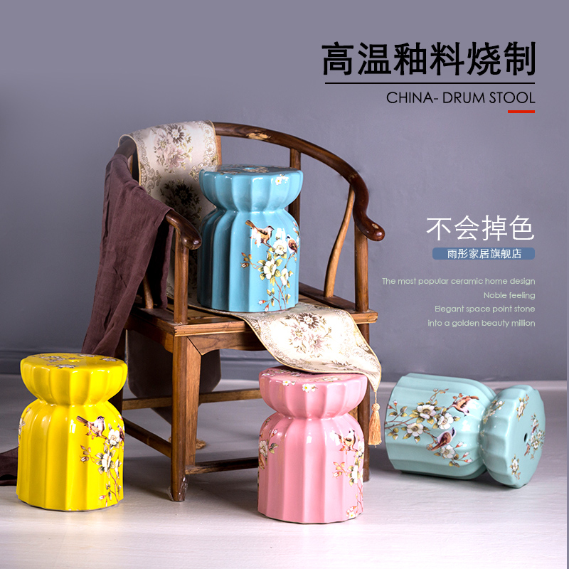 Jingdezhen high temperature ceramic drum who American country in shoes who with ceramic drum who archaize who pier embroidered pier