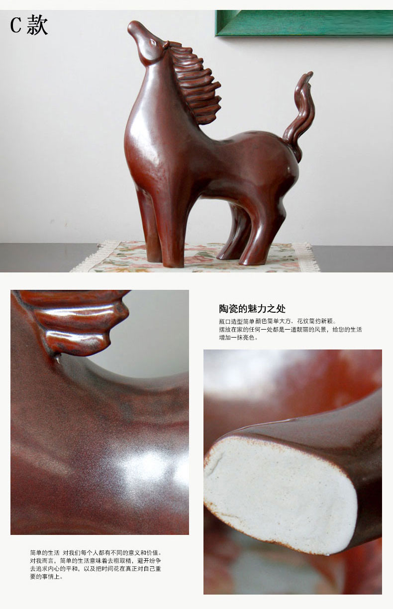 Jingdezhen ceramic its horse furnishing articles ornaments up porcelain creative living room home handicraft furnishing articles