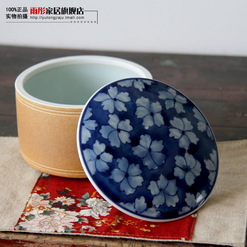 Rain tong home | jingdezhen ceramics creative household porcelain tea pot loose tea caddy fixings and pure and fresh style
