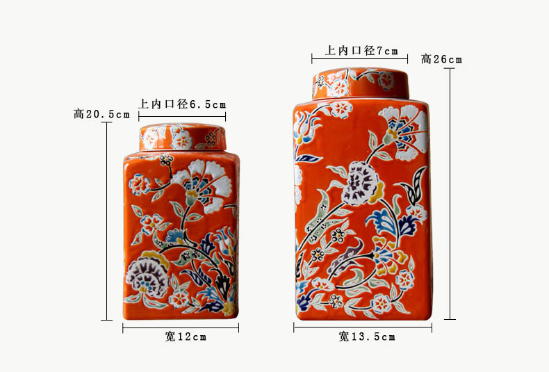 Europe type restoring ancient ways is antique hand - made ceramic square tank mesa place storage jar jar bottles of rural household ornaments