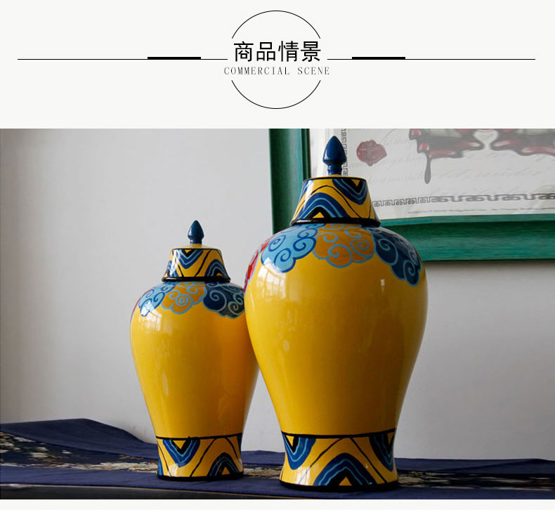 Rain tong home | jingdezhen ceramics household imperial momentum xiangyun general pot decorative furnishing articles manual coloured drawing or pattern