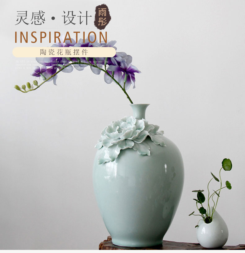 Celadon vase hydroponic flower bottle vase water raise household small expressions using narrow expressions using sitting room adornment flowers, flower arranging money plant