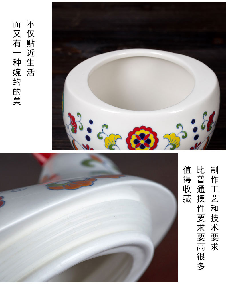 Ceramic chicken place jingdezhen porcelain creative European painting home sitting room adornment snacks seal storage tank