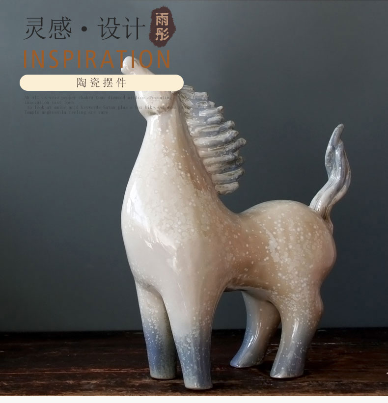 Jingdezhen ceramic its horse furnishing articles ornaments up porcelain creative living room home handicraft furnishing articles