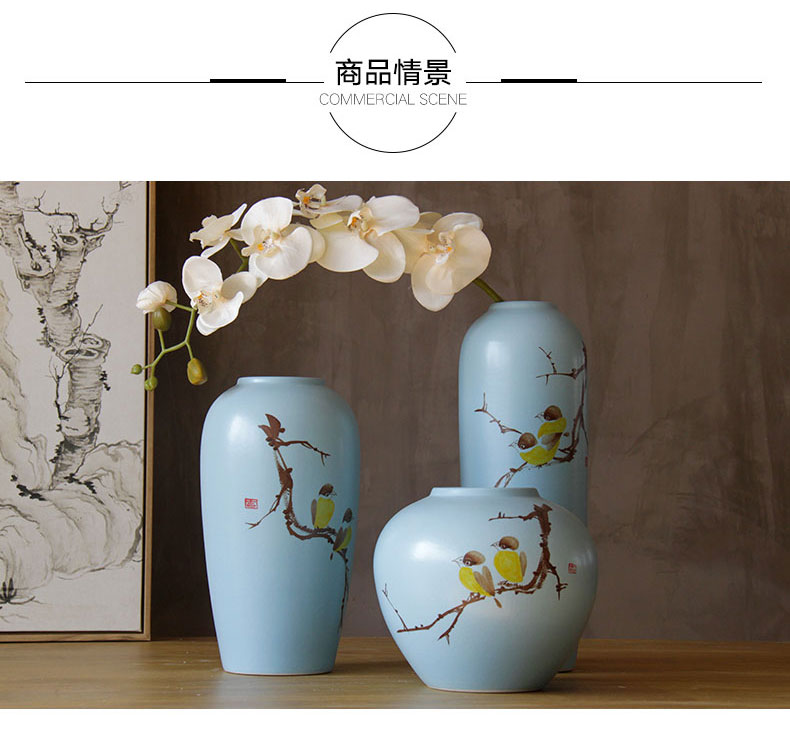 A three - piece ceramic vase temperature hydroponic jingdezhen ceramic vase sitting room place vase