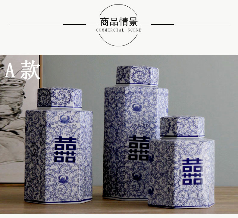 Rain tong home | jingdezhen blue and white porcelain ceramics classic wind and ceramic pot with cover can of furnishing articles