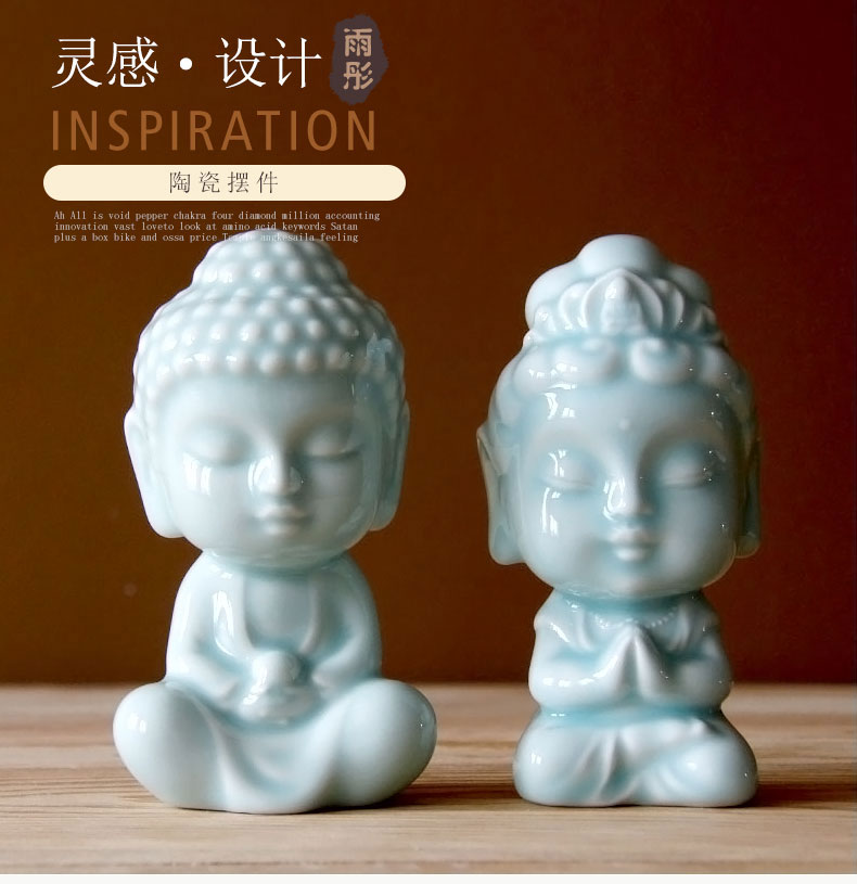 Rain tong home | small shadow of jingdezhen ceramics, ceramic Buddha furnishing articles home decoration porcelain tea house decoration