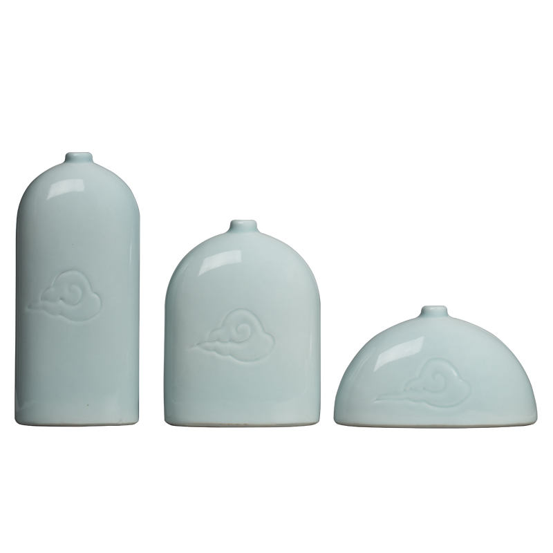 Jingdezhen ceramic flower flower art of shadow celadon porcelain porch place carving xiangyun dried flowers