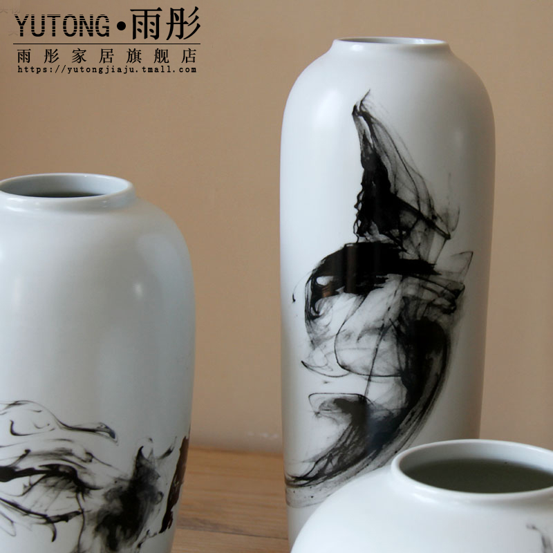 Jingdezhen ceramic ink painting ceramic vases, flower arranging furnishing articles furnishing articles sitting room porch ceramic vase sitting room flower arrangement