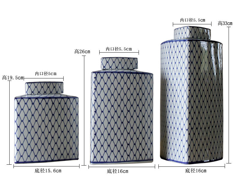 Rain tong home | jingdezhen ceramics creative the see colour blue and white triangle/ceramic pot home sitting room porch place