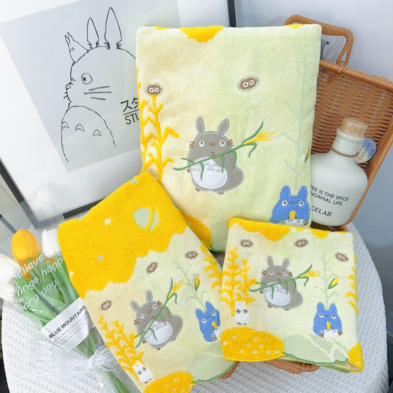 Exported Japanese Original Cartoon Golden Corn Fresh Pure Cotton Square Towel Face Towel Bath Towel